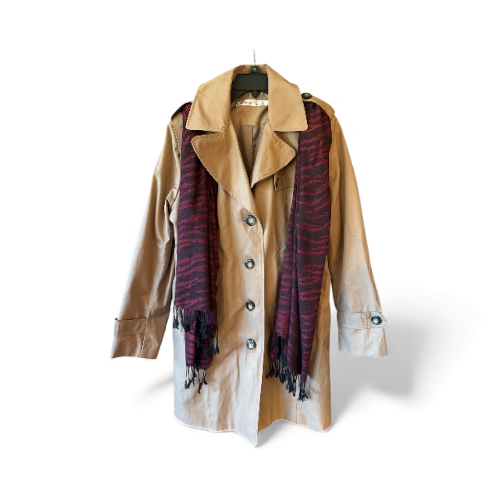 Kenneth Cole New York Beige Jacket With Added Scarf
